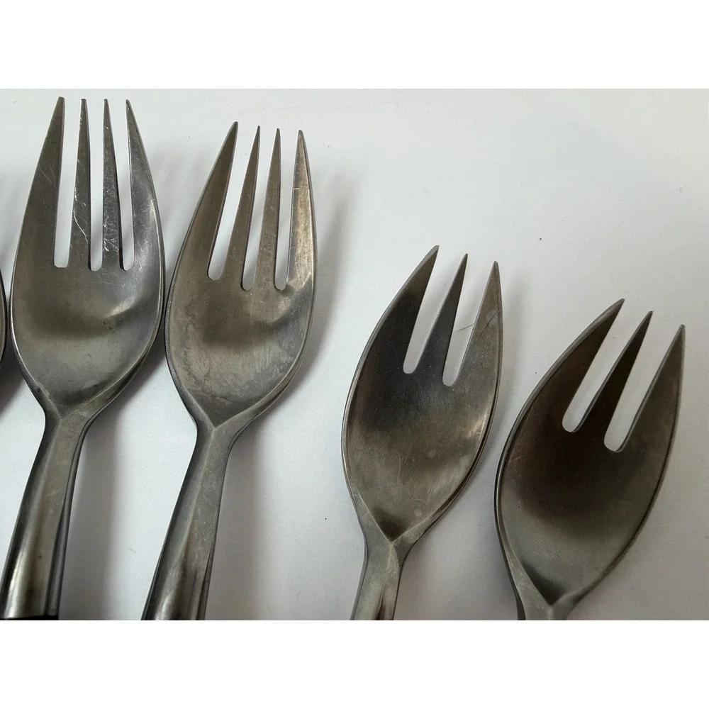 MCM Flatware 4 Dinner Forks 4 Salad AHC Japan after Dansk Kongo Pattern